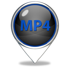MP4 pointer icon on white background