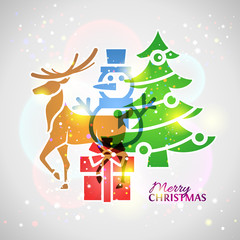Collage of christmas symbols with blending effect
