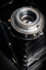 Obraz premium A retro camera lens close-up