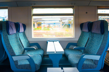 Seats in modern train