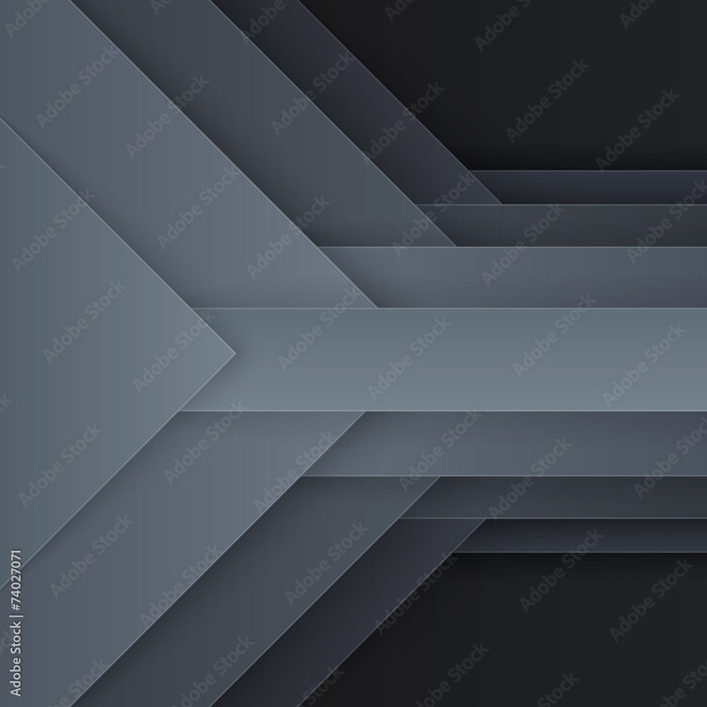 Aufkleber Abstract dark gray paper triangle shapes background