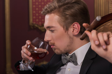 Handsome man with cigar