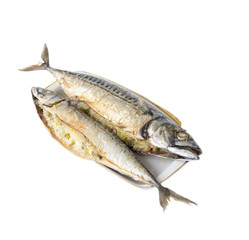 Mackerel stuffed with rice and onions