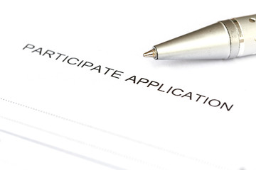 Obraz premium Close up participate application form