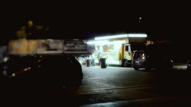 A generic establishing shot in a street at night. Part 3.