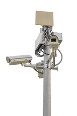 Security CCTV camera isolate on white background