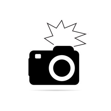 camera flash black and white vector