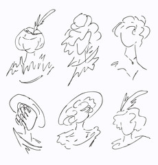 Sketchy isolated woman