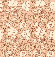 Seamless mail pattern. Cute post background