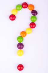 Question mark of candies