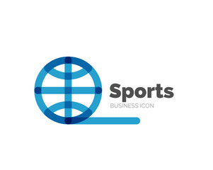 Line minimal design logo ball sports
