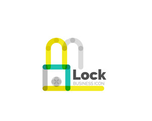 Line minimal design logo lock