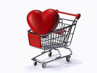 shopping cart with heart