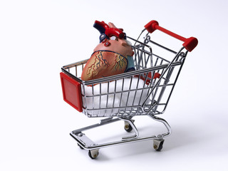 Heart in a shopping cart