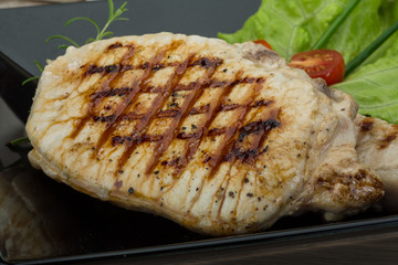 Grilled pork steak