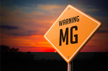 MG on Warning Road Sign.