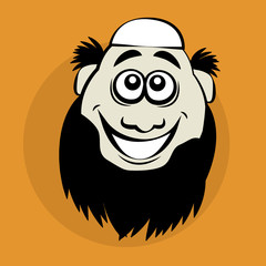 Smiling cartoon face, vector