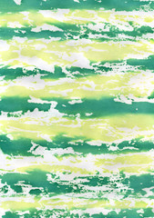 Fototapeta na wymiar Green and yellow striped grunge watercolor background
