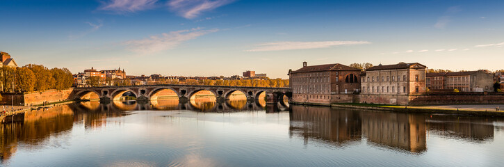 Fototapeta premium Pont Neuf sur la Garonne à Toulouse, Haute-Garonne en Occitanie, France