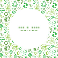 Vector ecology symbols frame seamless pattern background