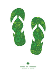Vector ecology symbols flip flops silhouettes pattern frame