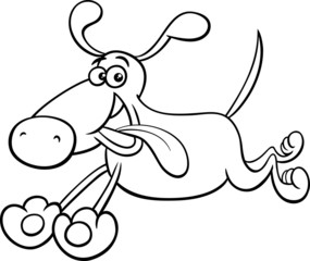 running dog cartoon coloring page