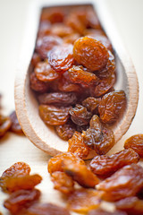 Raisins in spoon