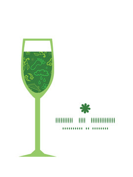 Vector ecology symbols wine glass silhouette pattern frame