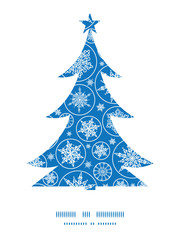 Vector falling snowflakes Christmas tree silhouette pattern