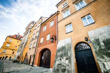 colorful houses in Warsaw