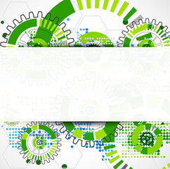 Abstract technology business green colored template background.
