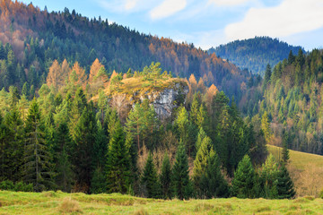 autumn mountain landscape, Pieniny, Poland