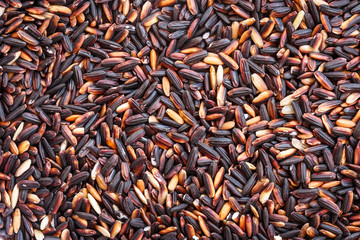 Close up black sticky rice for background