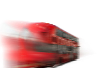 Fototapeta premium Roter Schnell Fahrender Bus