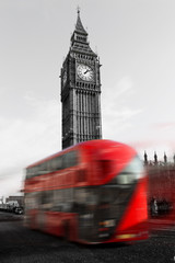 Fototapeta na wymiar London Big Ben mit Bus