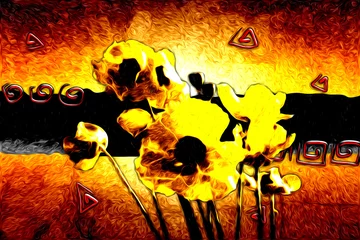 Foto op Plexiglas anti-reflex Abstract flower oil painting © maxtor777