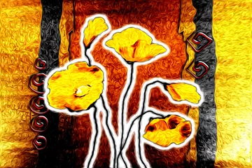 Foto auf Acrylglas Abstract flower oil painting © maxtor777