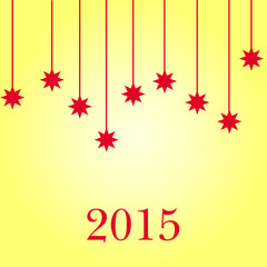 New year postcard 2015.  Vector illustration.