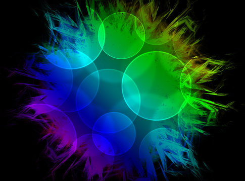 Neon shape symbols generated space vortex series