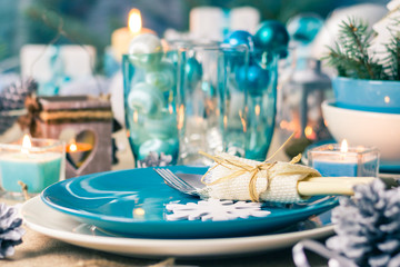 Christmas xmas eve table board setting