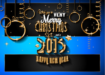 Fototapeta premium 2015 New Year and Happy Christmas background