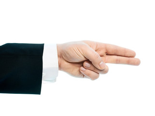 Caucasian male hand composition isolated