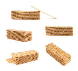 Bread cracker snacks isolated
