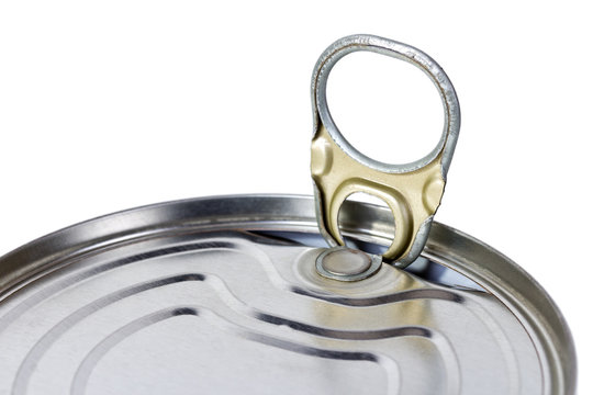 View of opening of a can with a lid tab