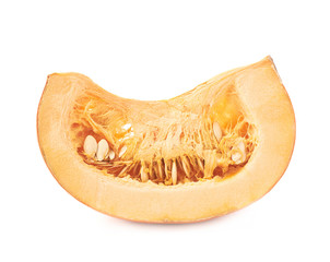 Orange pumpkin slice piece isolated