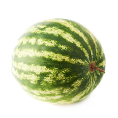 Ripe green watermelon fruit isolated