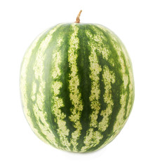 Ripe green watermelon fruit isolated