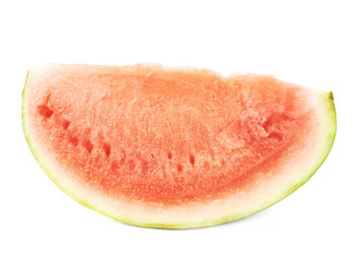 Single slice of a watermelon fruit isolated