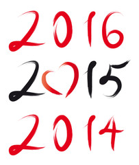 Jahreszahl 2014 - 2015 - 2016