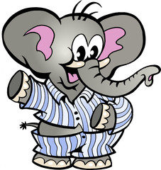 Fototapeta premium A Happy Baby Elephant in Pajamas